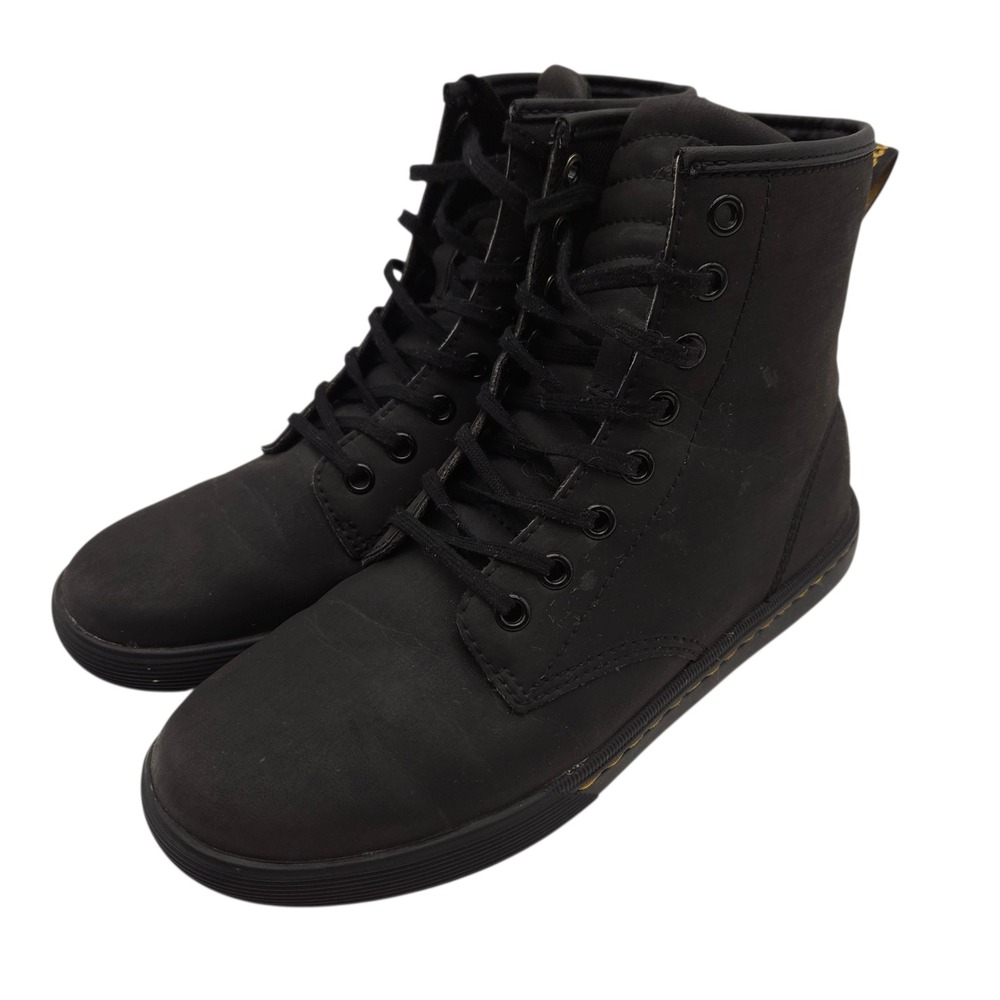 Dr. Doc Martens (Women's 7) Black Sheridan Canvas Lace Up Combat‎ Ankle Boots